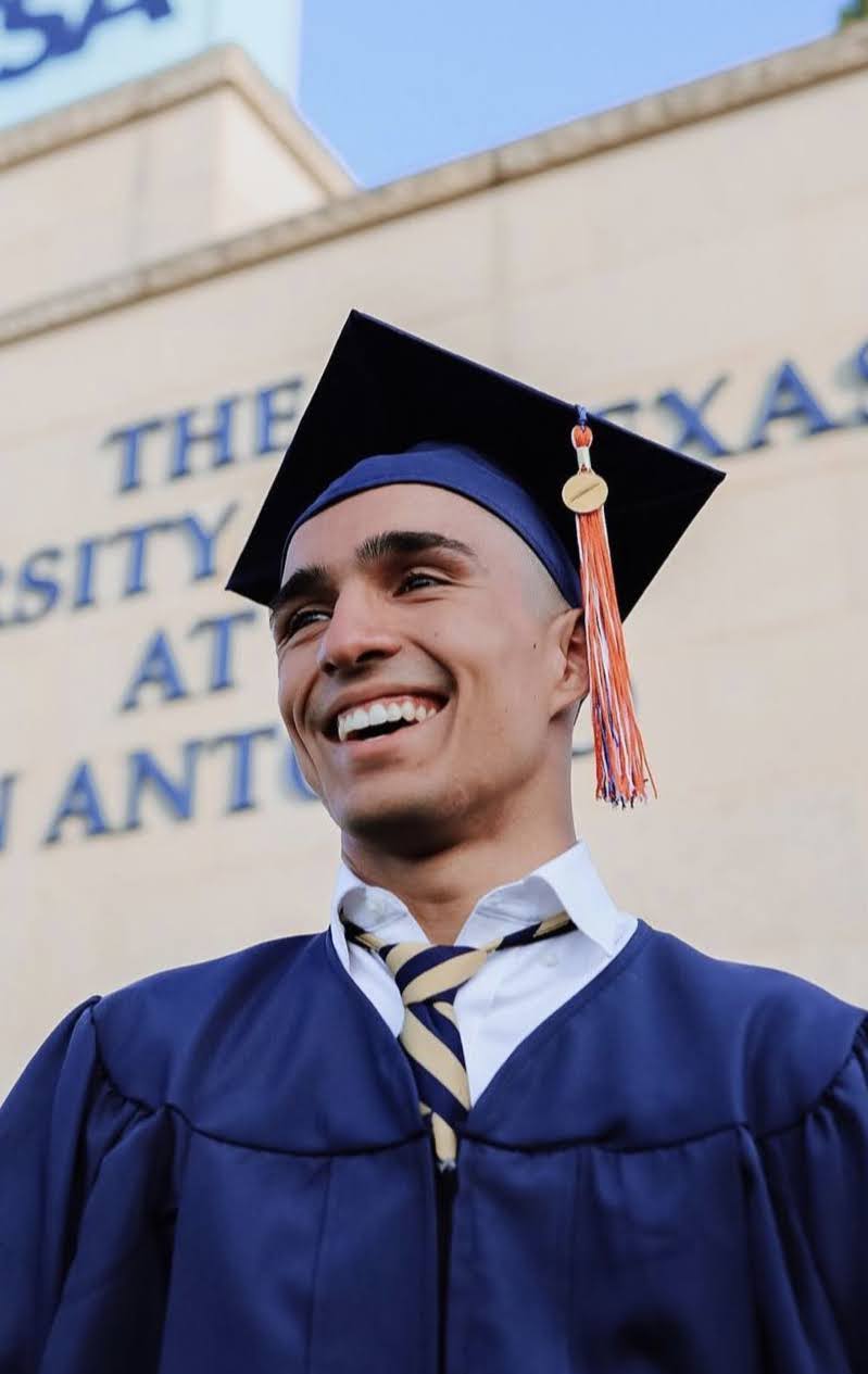 Xavier Sanchez's graduation picture from University of Texas at San Antonio